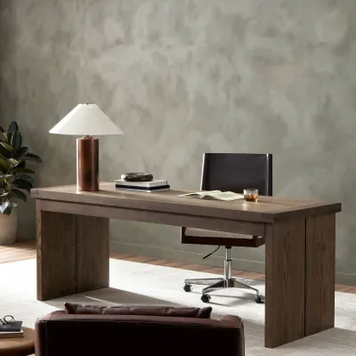 Warby Desk Worn Oak Veneer