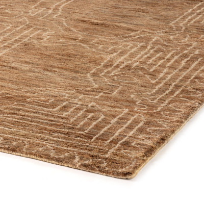 Tozi Hand Knotted Jute Rug Brown