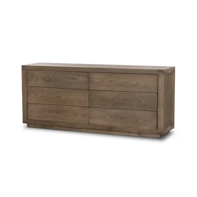 Warby 6-Drawer Dresser Worn Oak Veneer