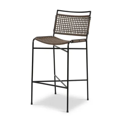 Wharton Outdoor Bar Stool Black Rope