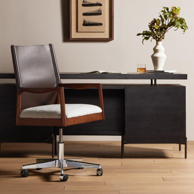 Lulu Desk Chair Espresso Leather Blend