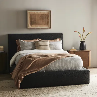 Quincy Bed Lisbon Charcoal Queen