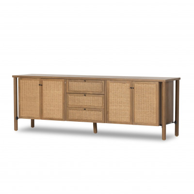 Veta Media Console Taupe Cane