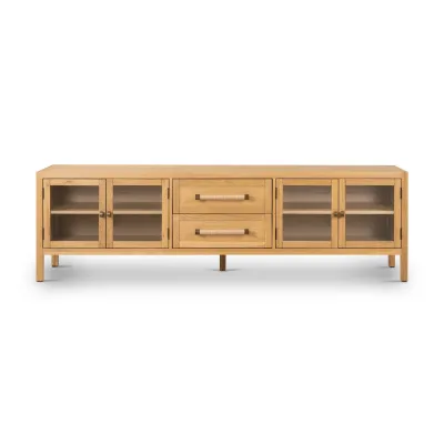 Laker Media Console Light Oak Veneer