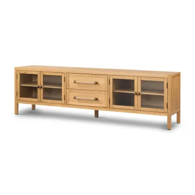 Laker Media Console Light Oak Veneer