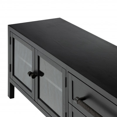 Laker Media Console Black Oak