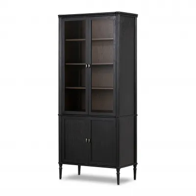 Toulouse Cabinet Distressed Black Oak