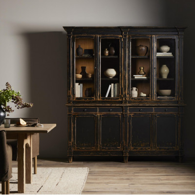 Marjorie Cabinet Distressed Black