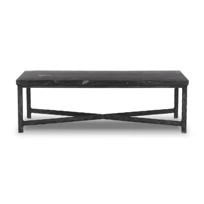 Hammered Iron Coffee Table Charcoal Marble Hammered Black Iron