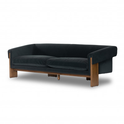 Cairo Sofa 90" Modern Velvet Smoke