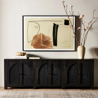 Tilda 6 Door Sideboard Black Wash Mango