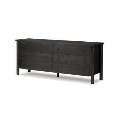 Roark 6 Drawer Dresser Ebony Oak Veneer Ebony Oak