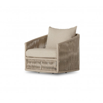 Porto Outdoor Swivel Chair Wht Alum Faye