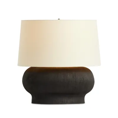 Kragen Table Lamp Textured Matte Black Porcelain Ceramic Textured Matte Black Porcelain