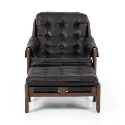 Halston Chair W/Ottoman Heirloom Black