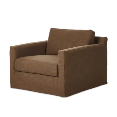 Hampton Slipcover Swivel Chair Antwerp Cafe