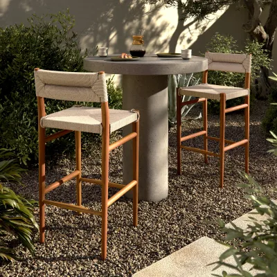 Lomas Outdoor Bar Stool Natural Teak