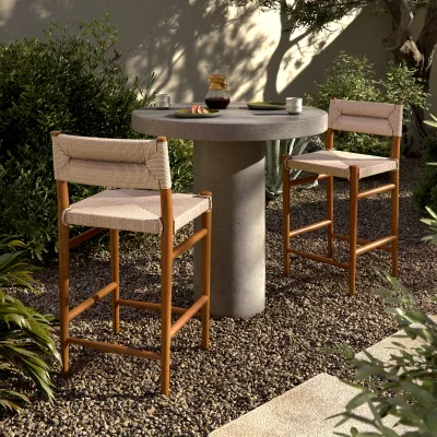 Lomas Outdoor Counter Stool Natural Teak