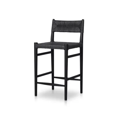 Lomas Outdoor Counter Stool Black Teak