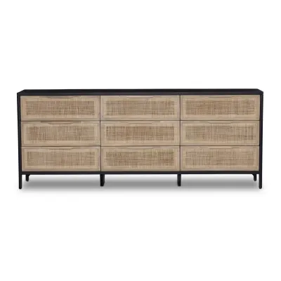 Sydney 9-Drawer Dresser Natural Cane