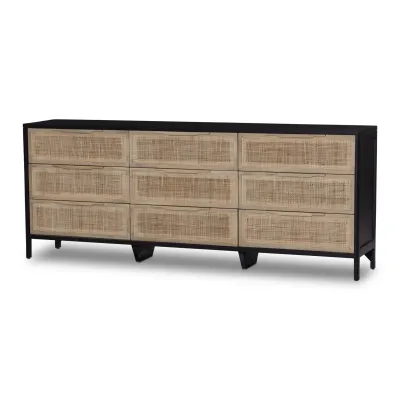 Sydney 9-Drawer Dresser Natural Cane