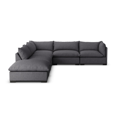 Westwood 5pc Right Arm Facing Sectional W Ottoman Bennett Charcoal