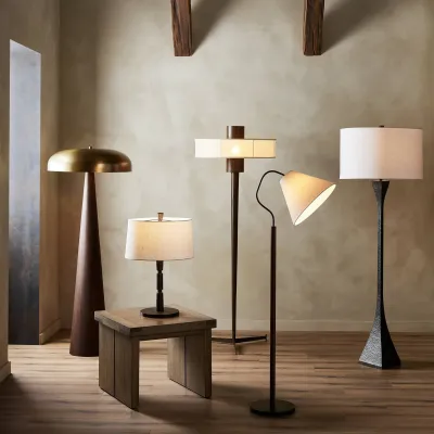 Garner Floor Lamp Brown Beech