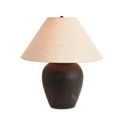 Russo Table Lamp Aged Black Terracotta