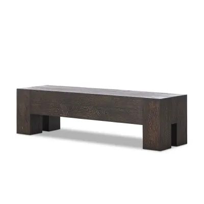 Abaso Accent Bench Ebony Rustic Wormwood Oak