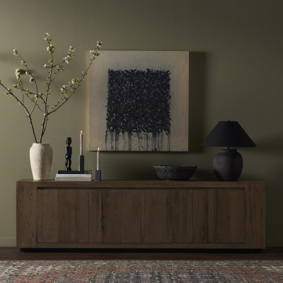 Abaso Media Console Rustic Wormwood