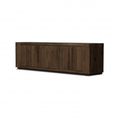 Abaso Media Console Ebony Rustic Wormwd