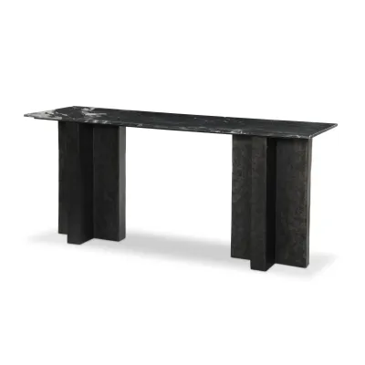 Terrell Large Console Table Black Marble