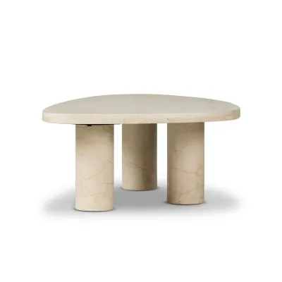 Zion Coffee Table Cream Marble Small Table