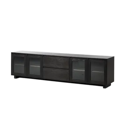 Toni Media Console Worn Black Oak