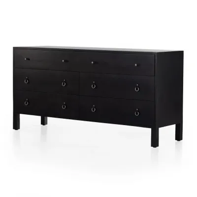 Isador 6-Drawer Dresser Black Wash Poplar