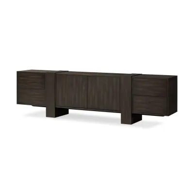 Fisher Media Console Smoked Black Veneer