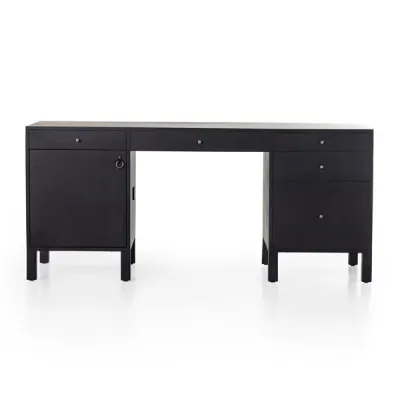 Isador Executive Desk Black Wash Poplar