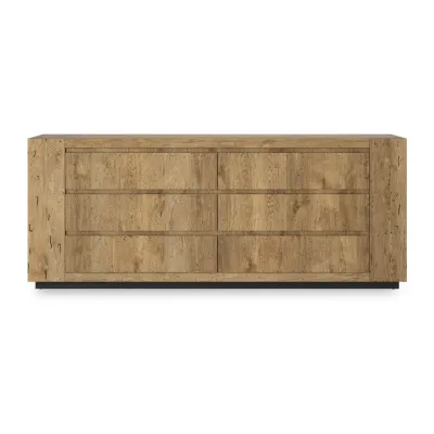 Abaso 6 Drawer Dresser Rustic Wormwood Oak