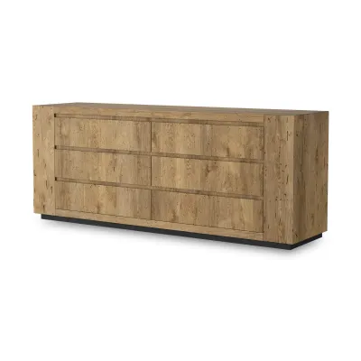 Abaso 6 Drawer Dresser Rustic Wormwood Oak