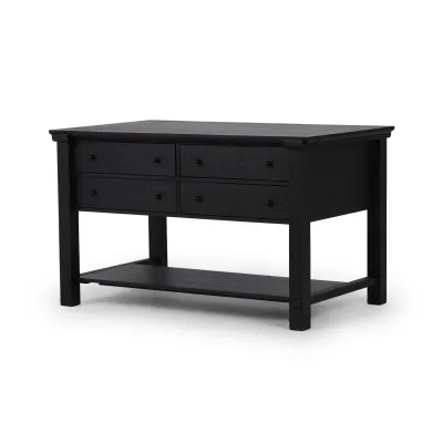 Gardendale Small Kitchen Island Stained Black Oak Veneer