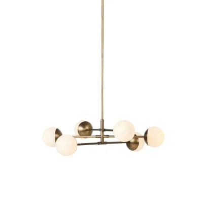 Oriana Chandelier Aged Brass Iron