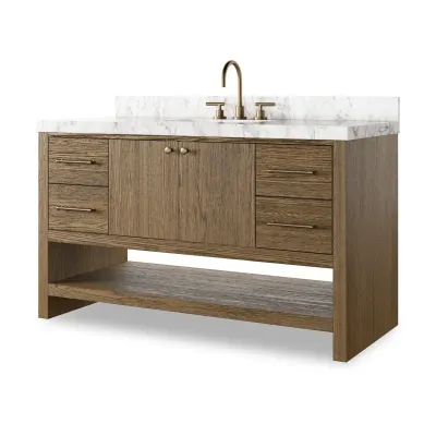 Anthem Single Wide Vanity Washed Natural Veneer