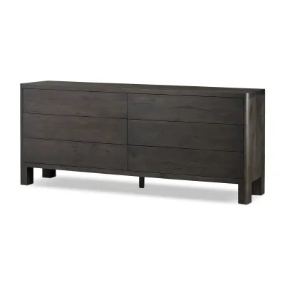 Noeline 6-Drawer Dresser Smoked Black Oak Veneer