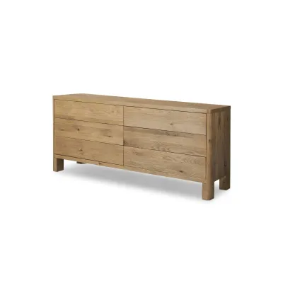 Noeline 6-Drawer Dresser Worn Oak Veneer