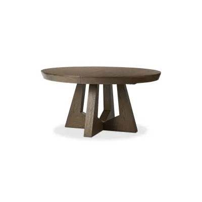 Zelda Round Extension Dining Table Fawn Oak Veneer