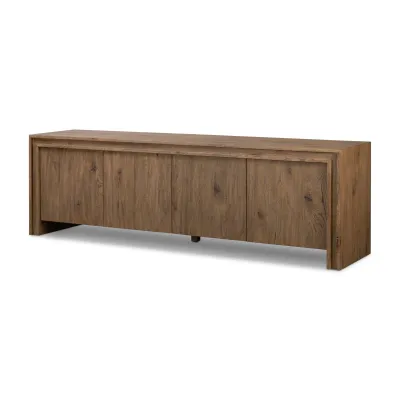 Chalmers Media Console Weathered Oak Veneer