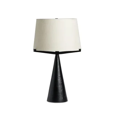 Ziggy Table Lamp Hammered Black Aluminum