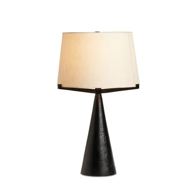 Ziggy Table Lamp Hammered Black Aluminum