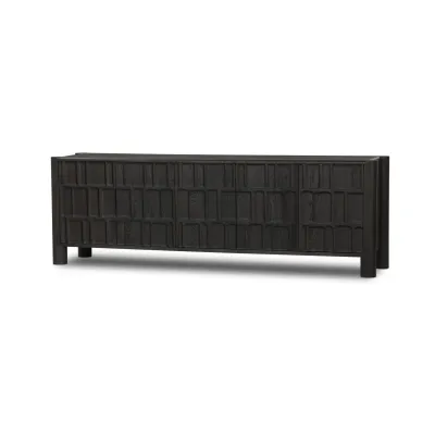 Ezri Media Console Black Oak