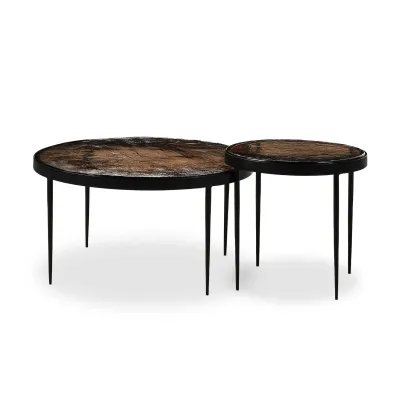 Yoko Nesting Table Smoked Brown Cast Glass